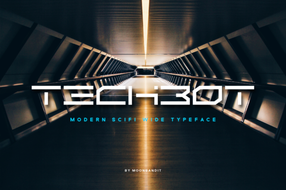 Techbot Display Font: Bold Abstract Shapes for Your Brand
